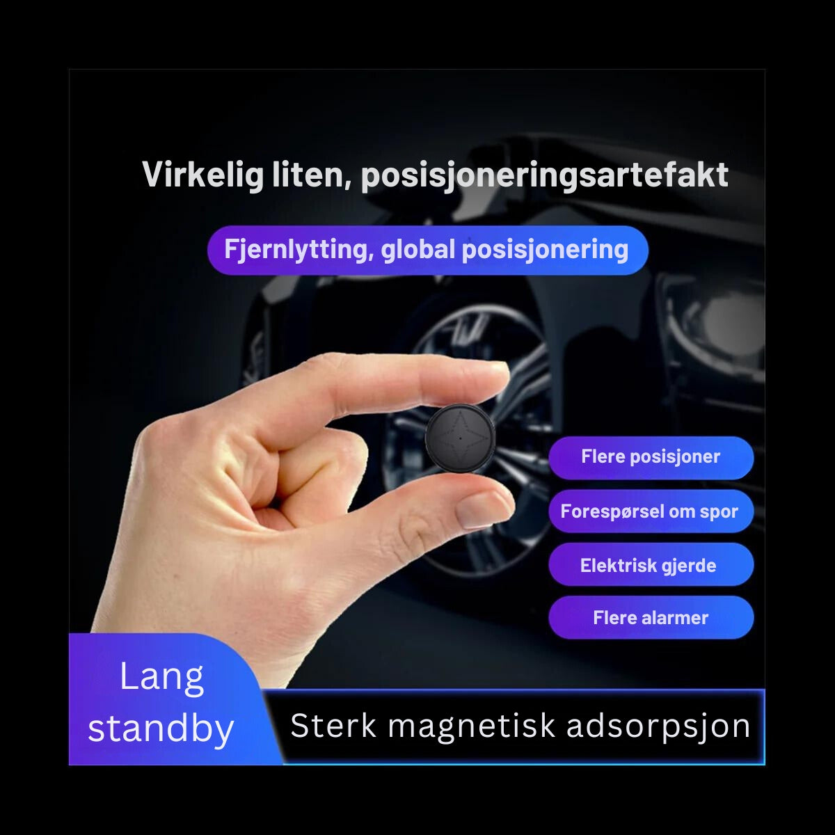 Säkerhetsövervakning - Kompakt GPS Tracker för Bilar med Omedelbart Larm