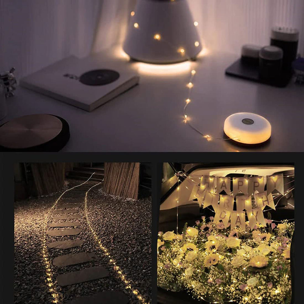 2-i-1 Uppladdningsbar USB-campinglampa och Ljusslinga för Utomhusbruk