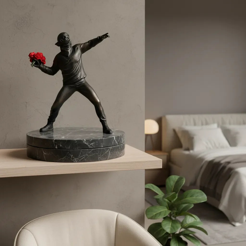 Elegant Vægkunst i Kunstharpiks med Blomstermotiv til Hjemmet