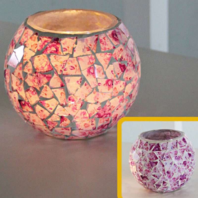 Europæisk Retro Glas Mosaik Lysestage