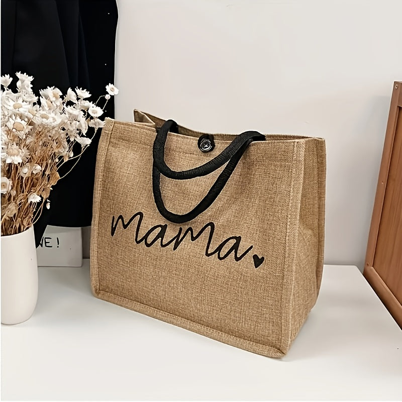 Elegant återanvändningsbar väska med "Mamma"-motiv – Praktisk för varje dag