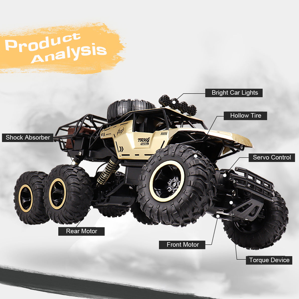 Terräng RC Lastbil med 6 Hjul | 1:12 Monstermodell med 52 km/h