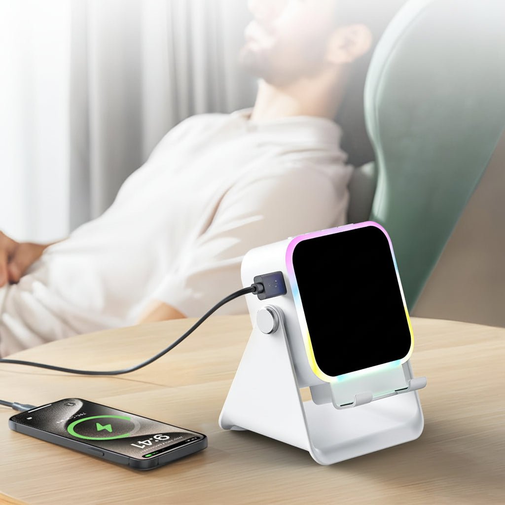 Trådløs Bluetooth Højttalerstander med Induktionsladning