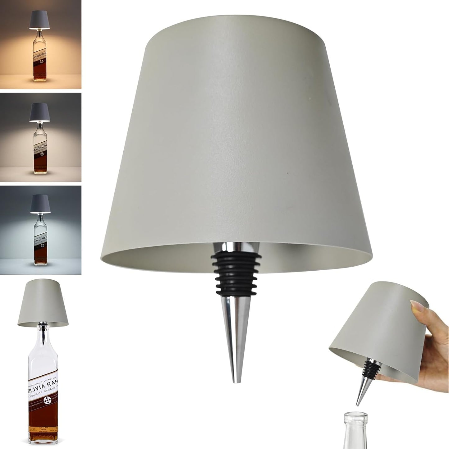 Trådløs flaske-lampe med berøringsdæmper til hyggelig belysning