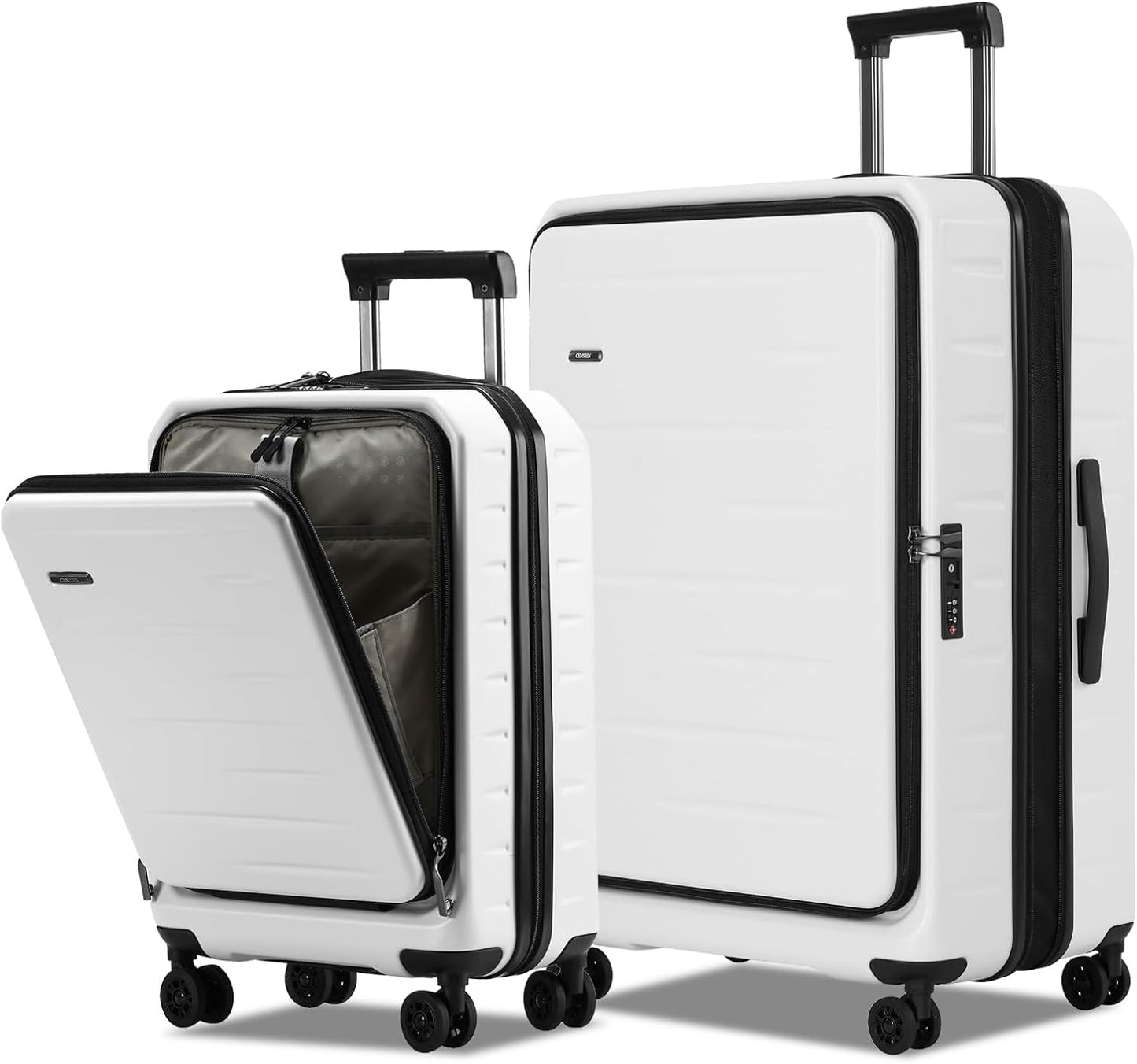 Udvidelig håndbagage med frontlomme og TSA-lås
