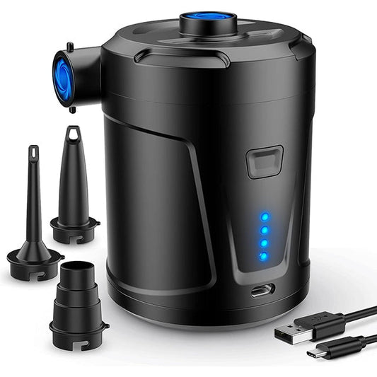 Trådløs Elektrisk Luftpumpe med Genopladelig Batteri - 3 Dyser