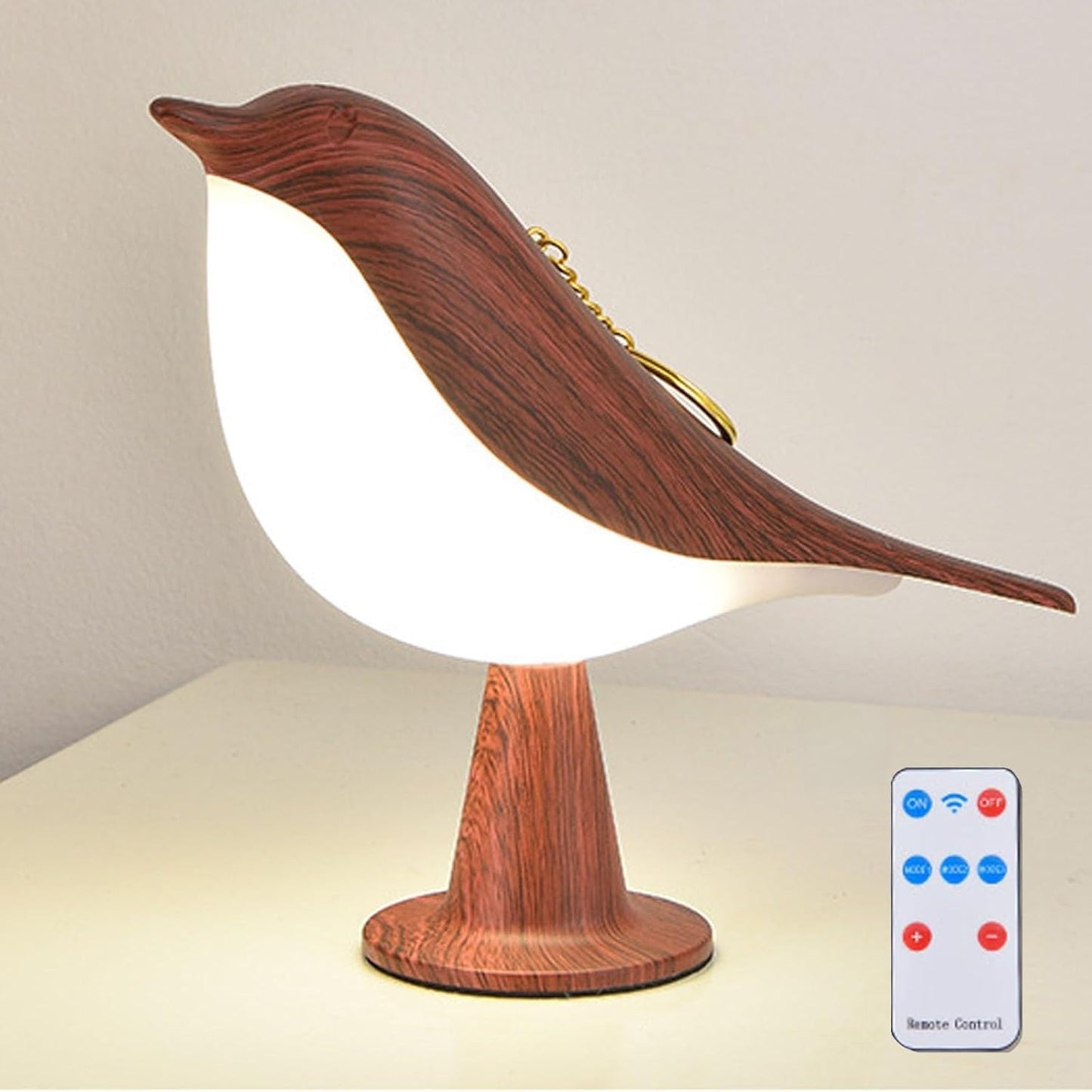 Stilfuld LED Bordlampe med Fuglemotiv og Blødt Lys