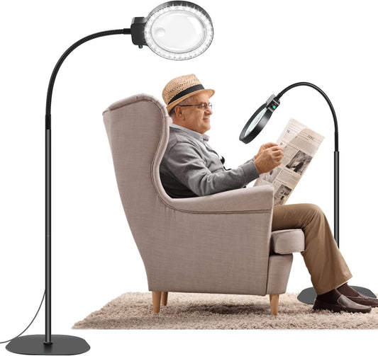 Helförstorande glasögon med LED-belysning – Handsfree läshjälp för böcker, hantverk och hobbyer