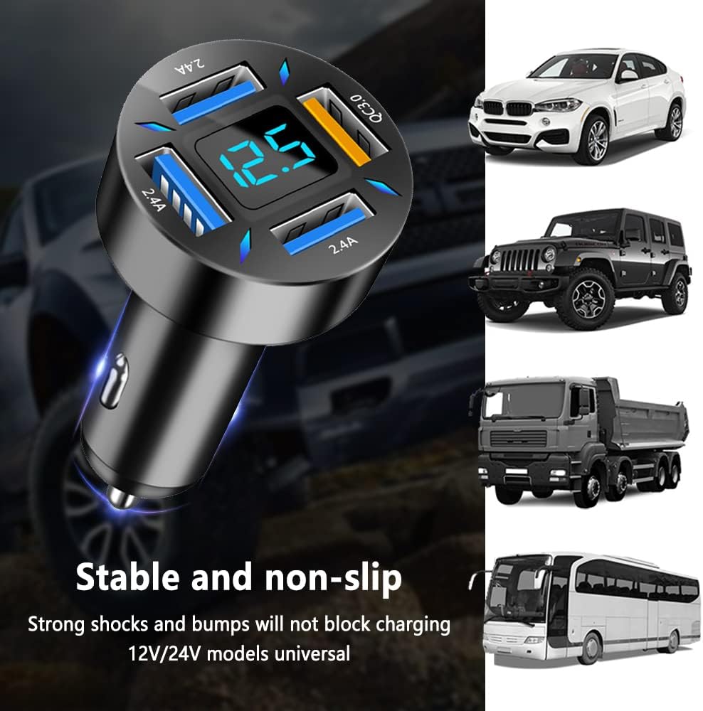 66W Billaddare med USB PD och QC 3.0 – Universal 12-24V
