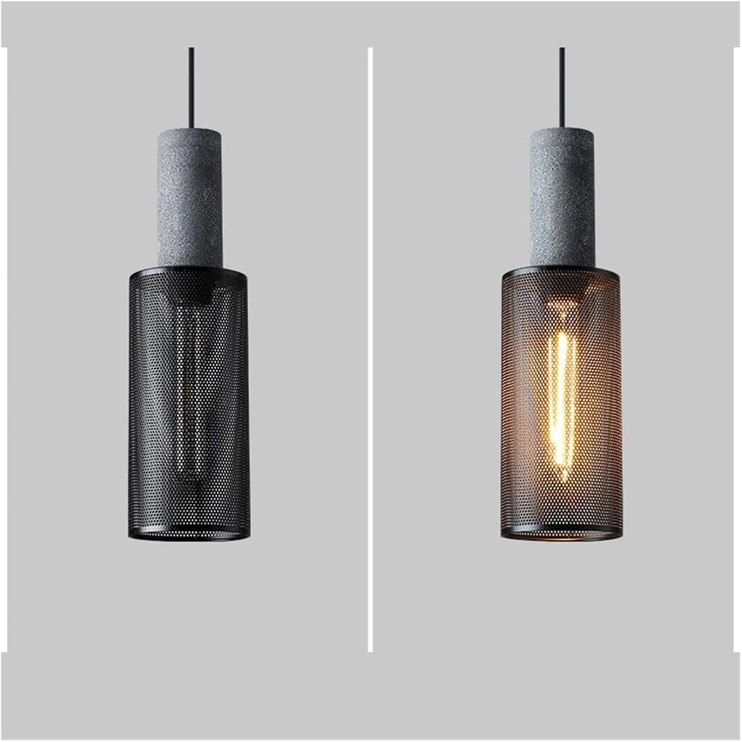 Industriell LED Pendellampa i Betong & Järn