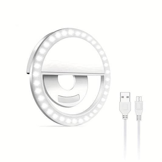 Uppladdningsbar LED Selfie Ringlampa för Smink och Perfekta Selfies