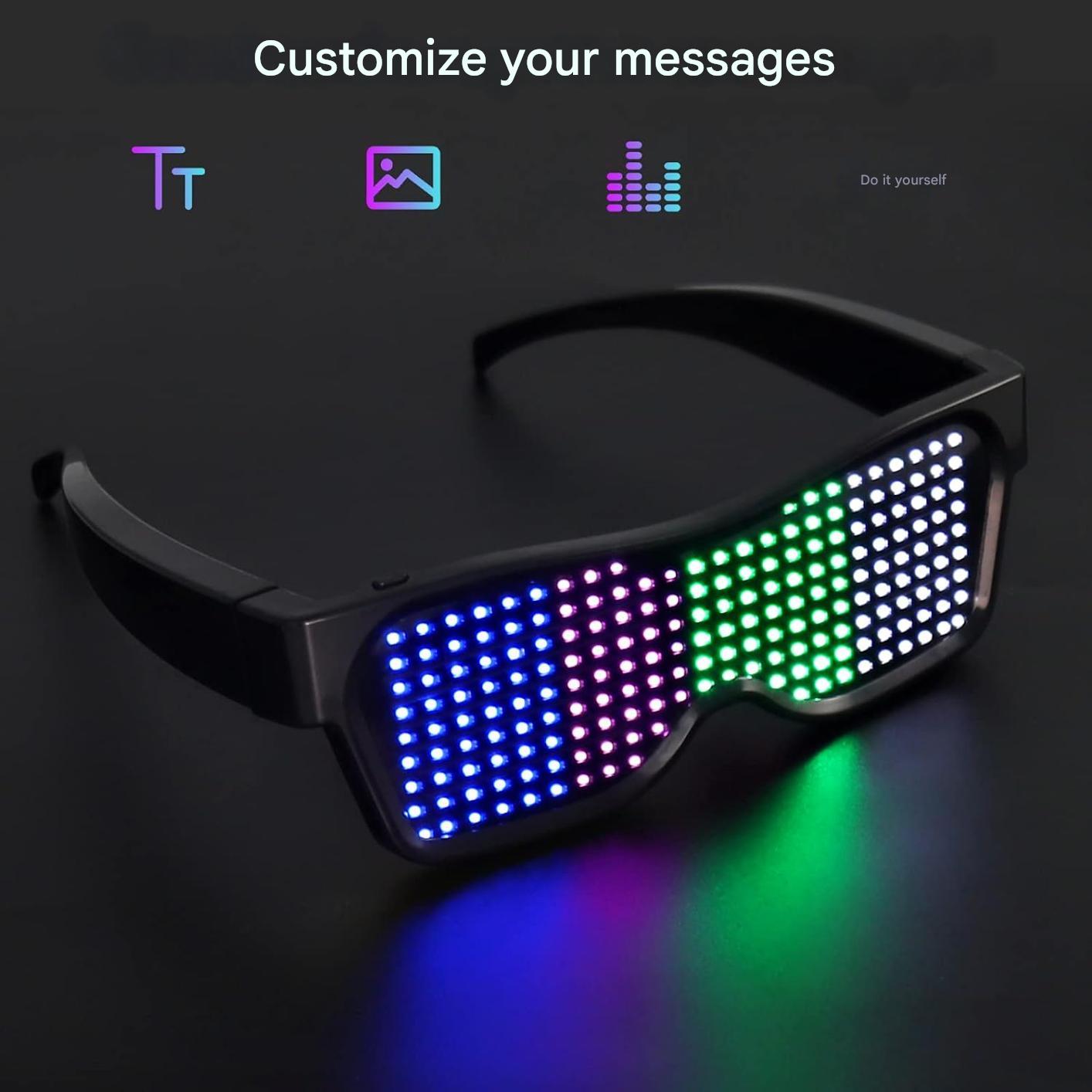 Programmerbare LED-briller til fester - GlowBeat