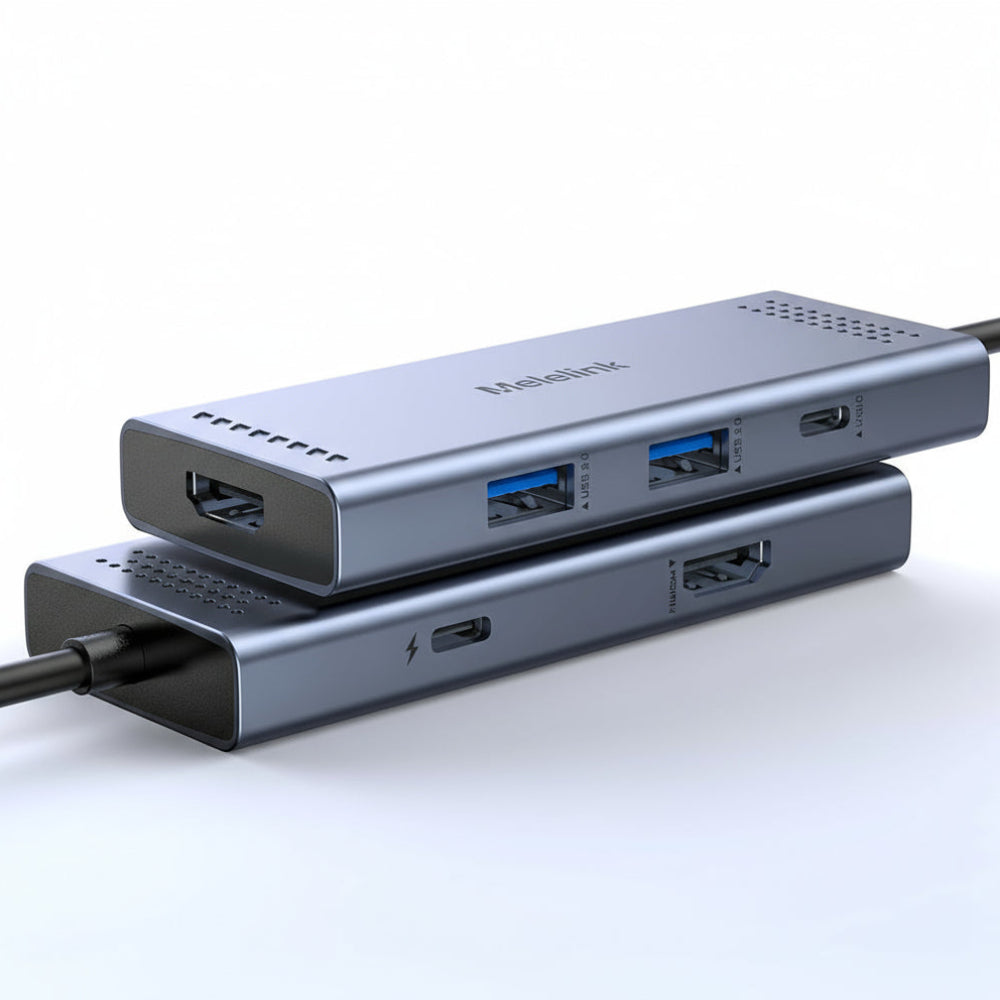 USB-C dockningsstation för dubbla 4K-skärmar med snabbladdning