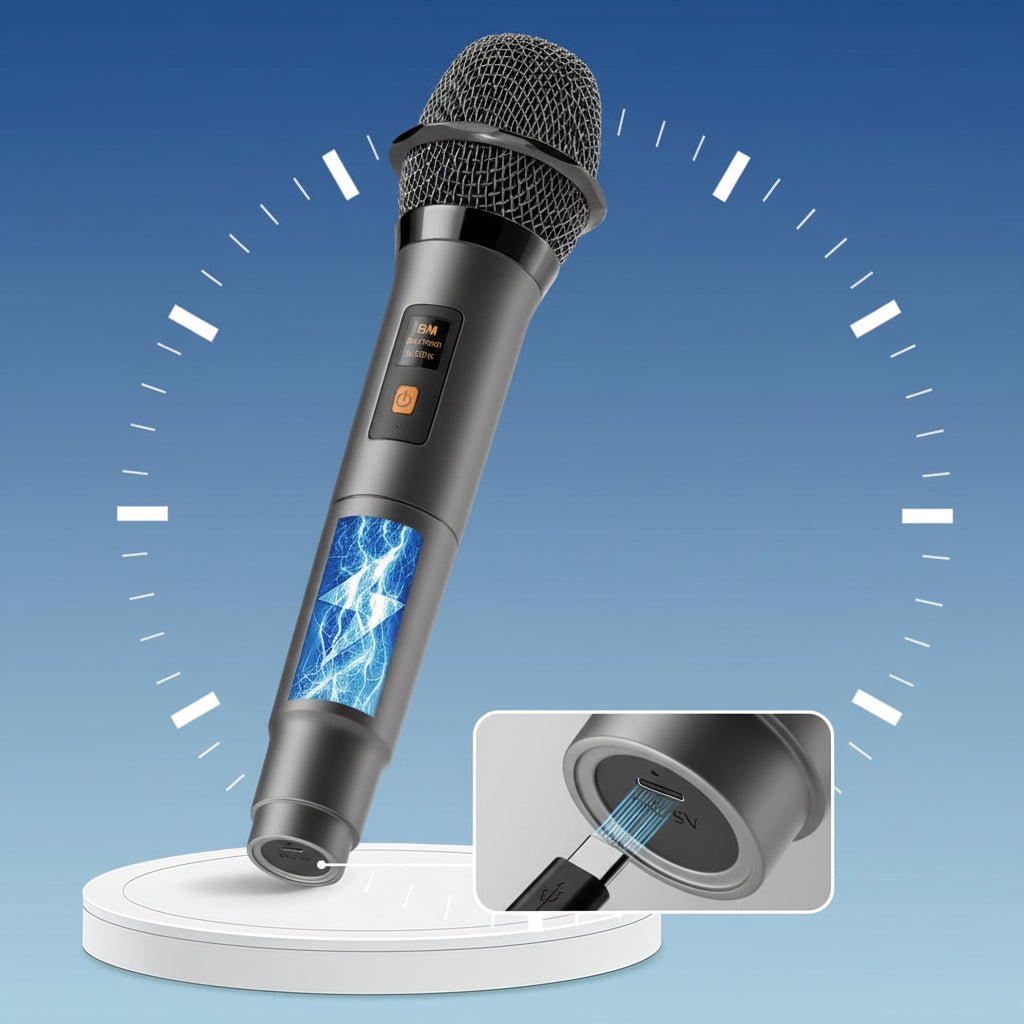 Trådlös Karaoke Högtalare med Mikrofoner och Lång Batteritid