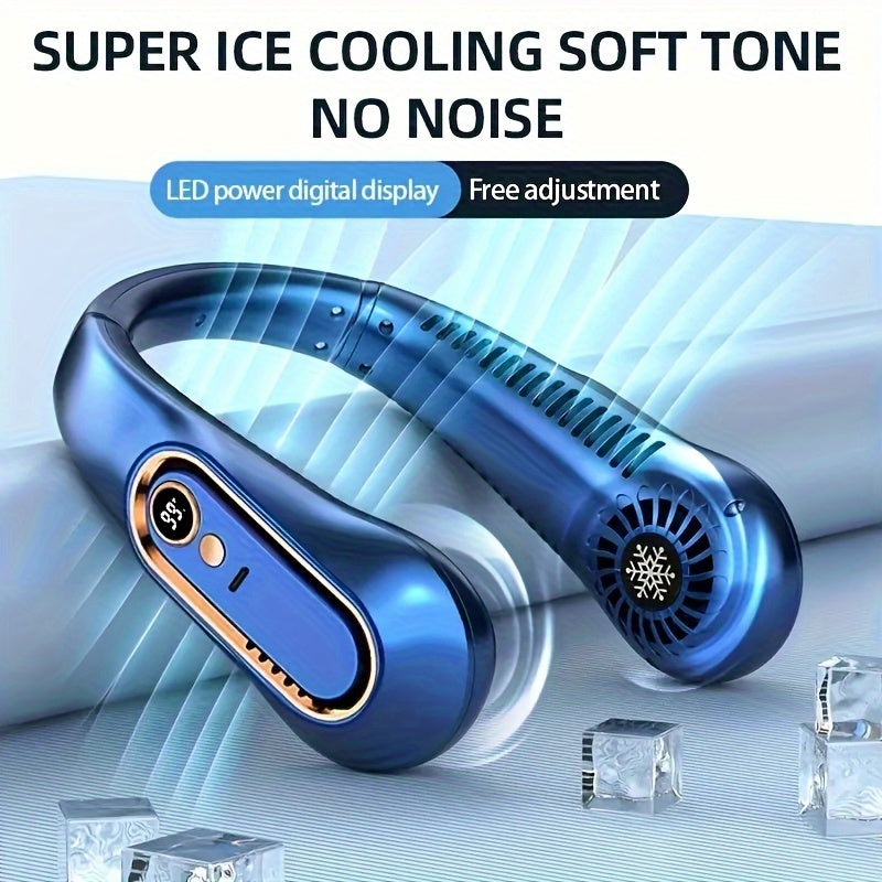 Trådløs USB-halsventilator med kraftig og stille køling