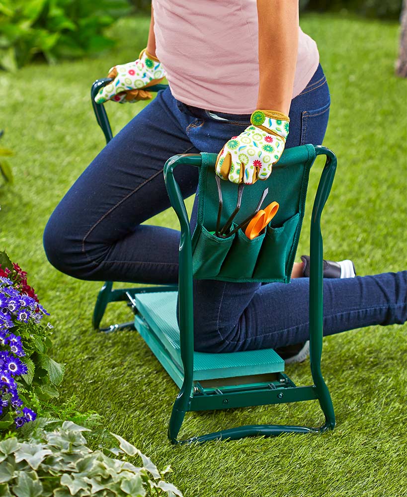 Ergonomisk trädgårdsknäskydd med handtag: Komfort och stöd
