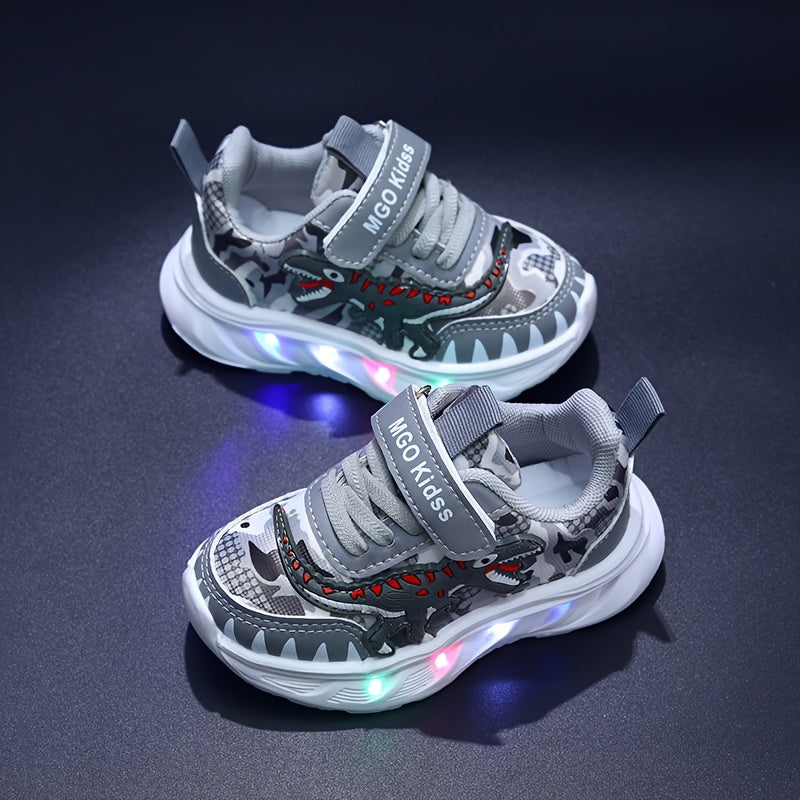 LED-sneakers til børn med dinosaur-design – sjovt og lyst til leg og eventyr