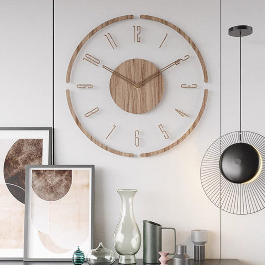 Minimalistisk vægur i træ til moderne indretning