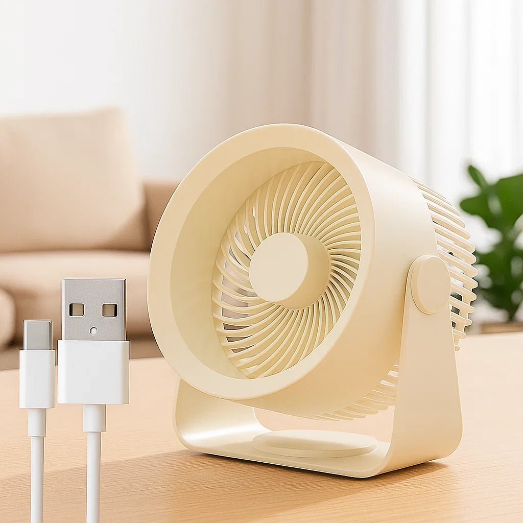 Stille og Bærbar USB Bordventilator til Kølig Komfort