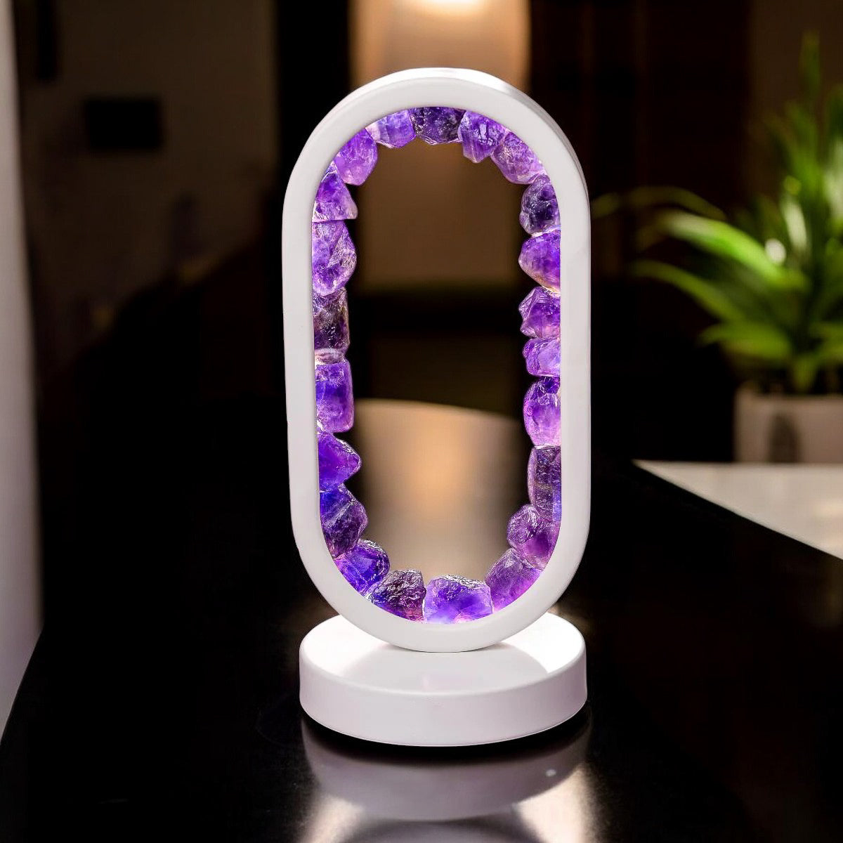 Amethyst lampe til stressaflastning med elegant design