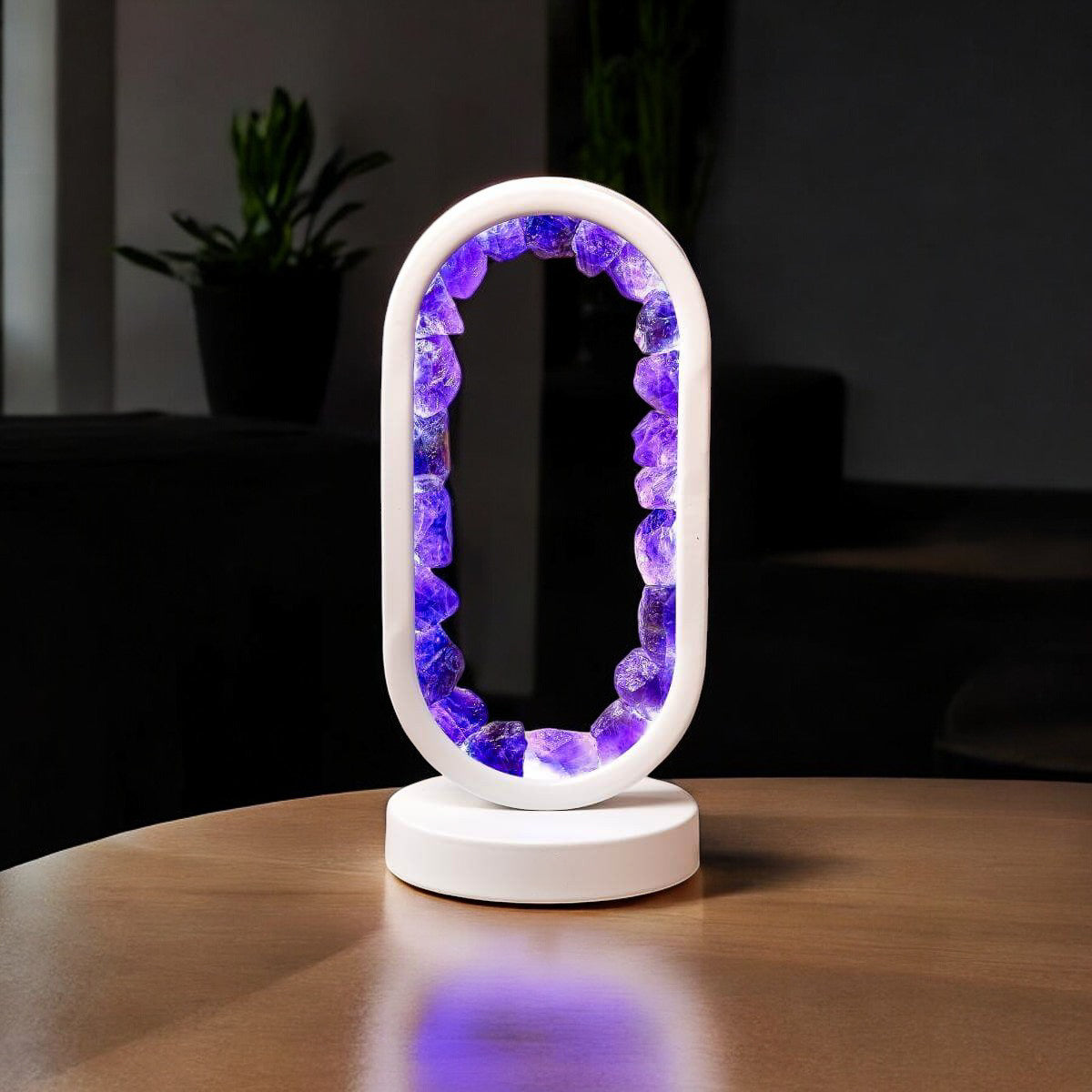 Amethyst lampe til stressaflastning med elegant design
