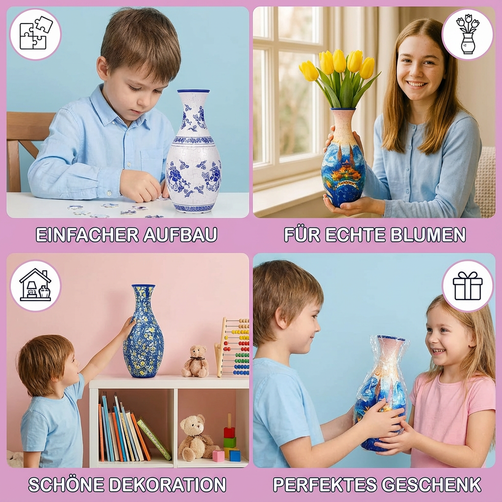 Elegant 3D Pusselvas - Designad för äkta blommor