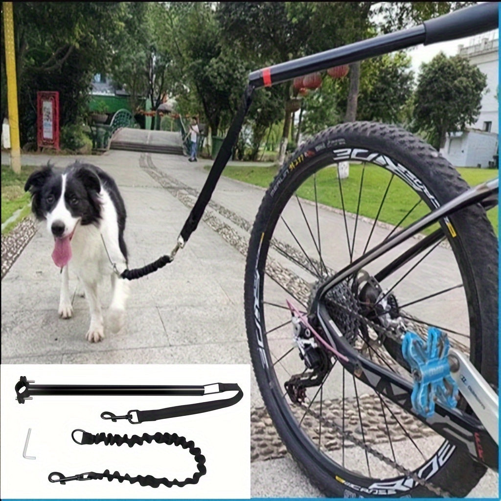 Udvidelig hundesele til cykel med aftageligt kabel og sikkerhedsdæmper