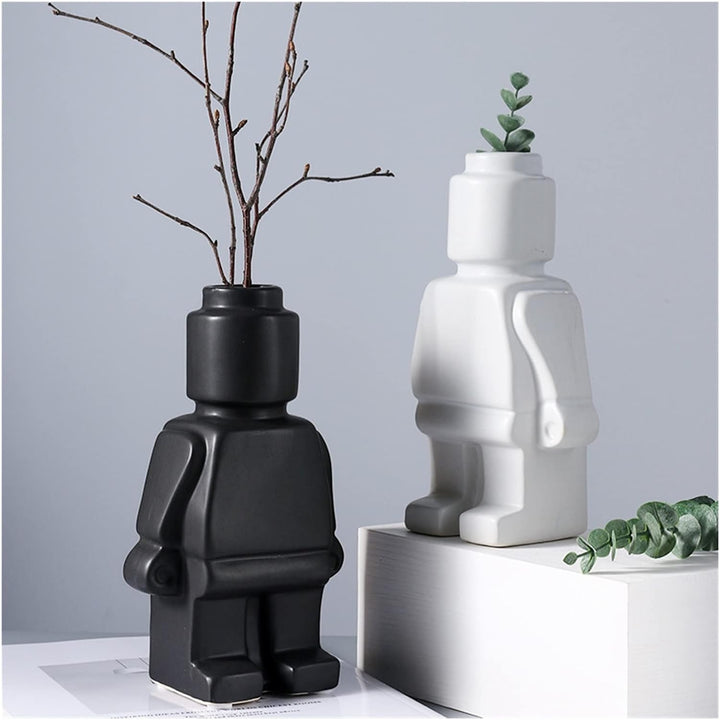 Farverige Robotplanter i Keramik - PixelPotter