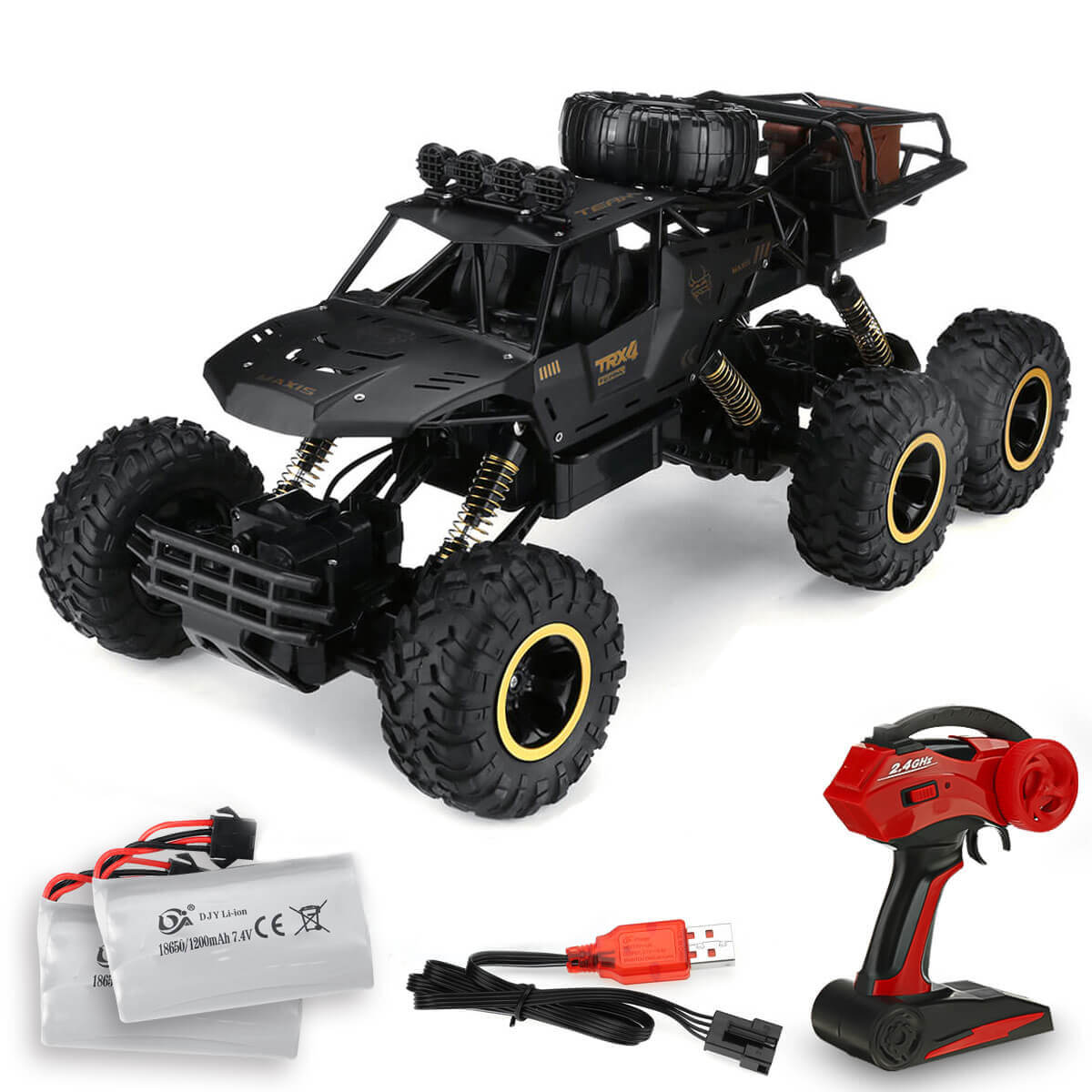 Terräng RC Lastbil med 6 Hjul | 1:12 Monstermodell med 52 km/h