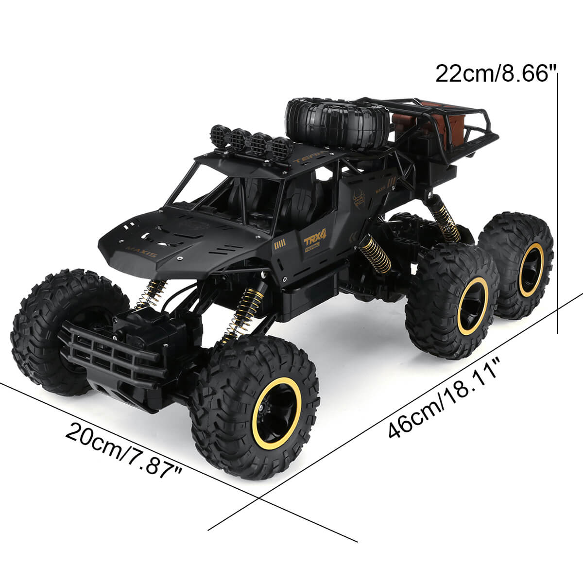 Terräng RC Lastbil med 6 Hjul | 1:12 Monstermodell med 52 km/h