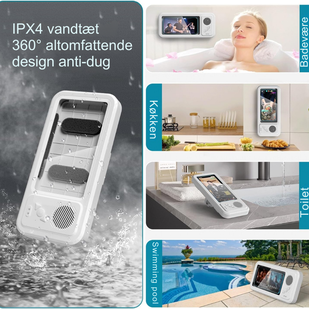 Vandtæt Bluetooth Telefontaske – Lyd i Badet uden Bekymringer