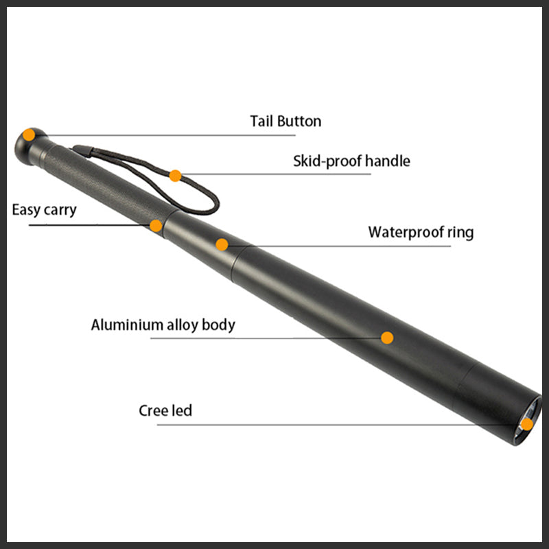 Praktisk LED-ficklampa i basebollbat-design