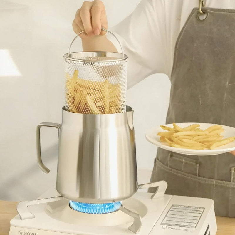Smartfry – Förvaringsbehållare för oljan i rostfritt stål med filter och lock