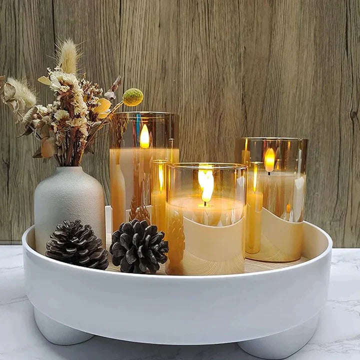 Set med flamlösa LED-ljus för en mysig atmosfär