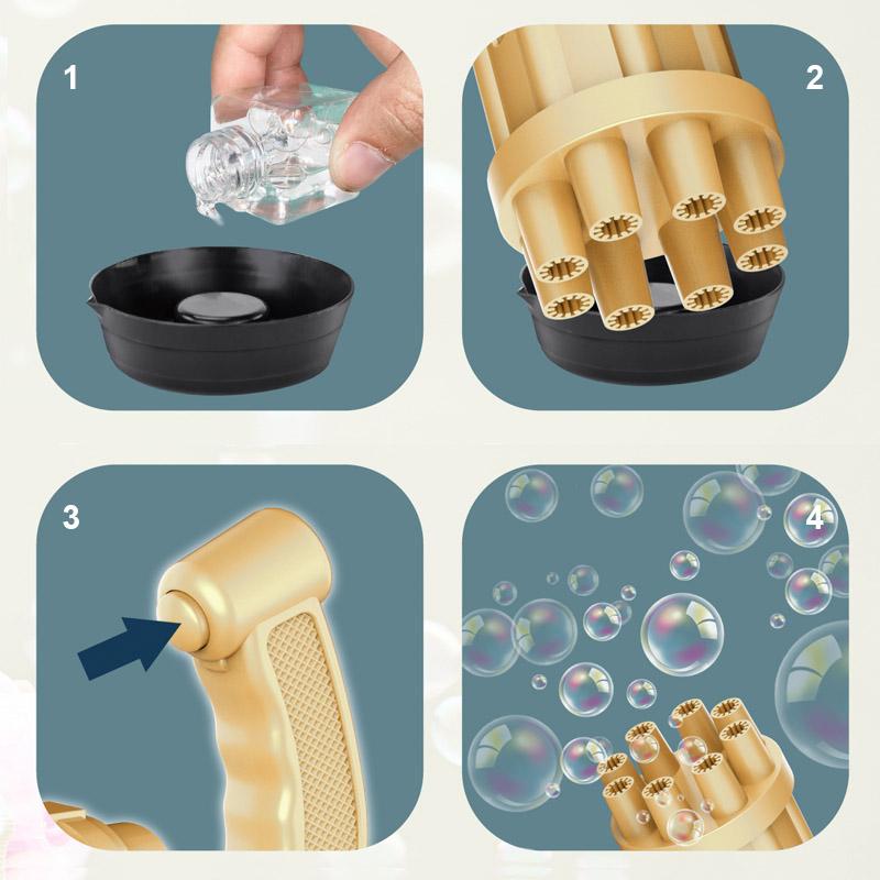 Elektrisk bubbelmaskin med bubblor