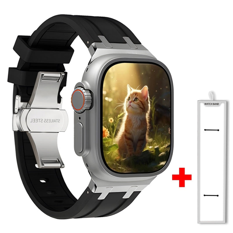 Silicone Urrem til Apple Watch med Elegant Titanium Lås