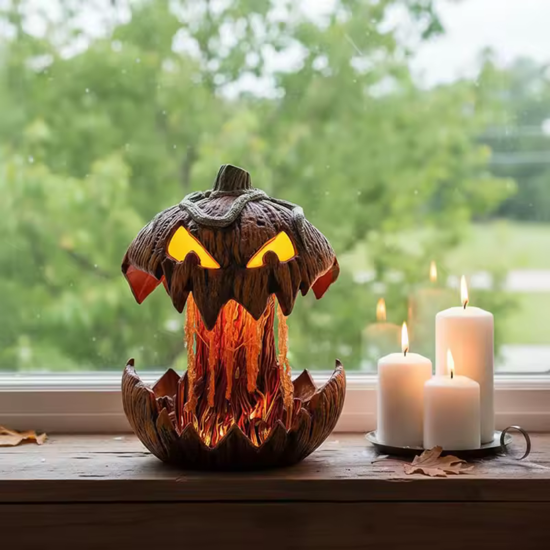 Läskigt nattljus med pumpa - Spooky belysning för Halloween