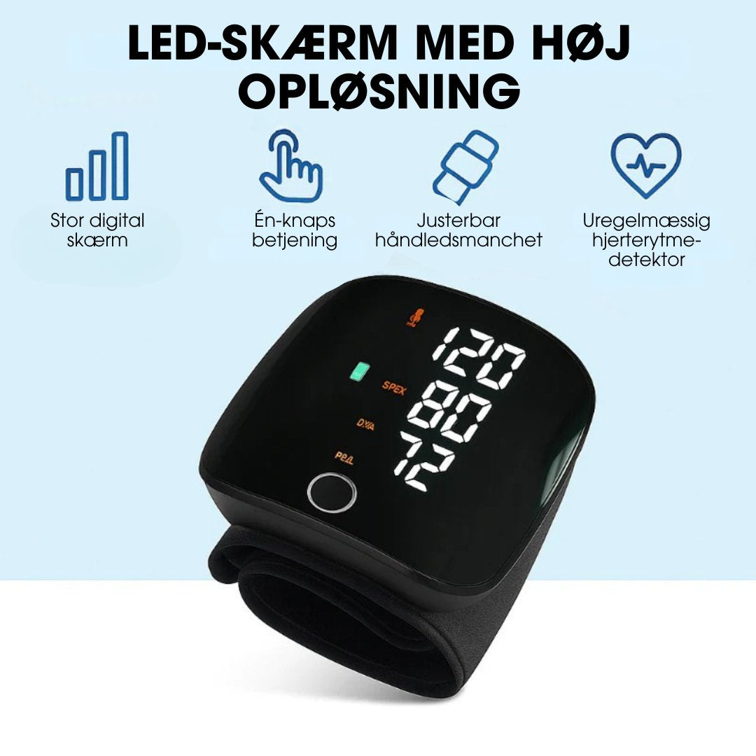 Præcis Blodtryksmåler med Stor Skærm for Nemt Helbredstjek