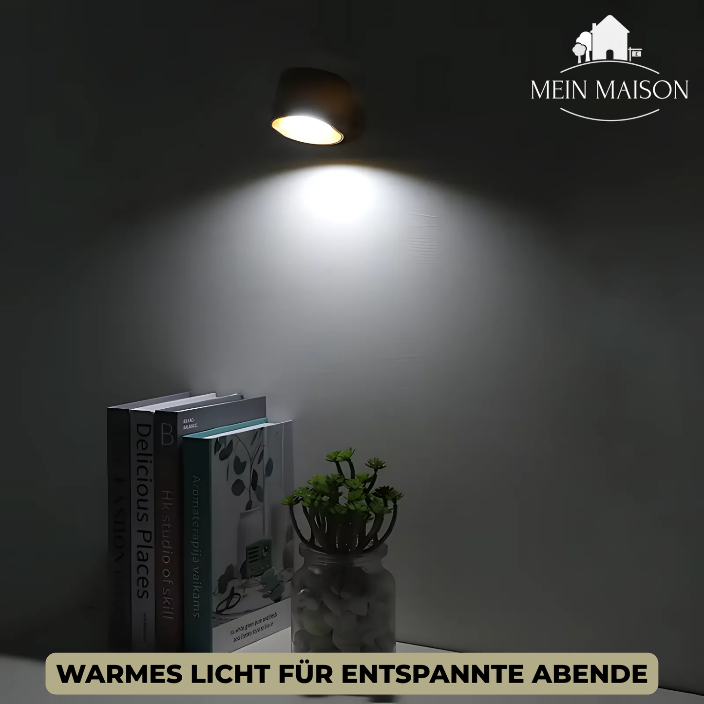 Elegant væglampe med trådløs fleksibilitet og egetræ