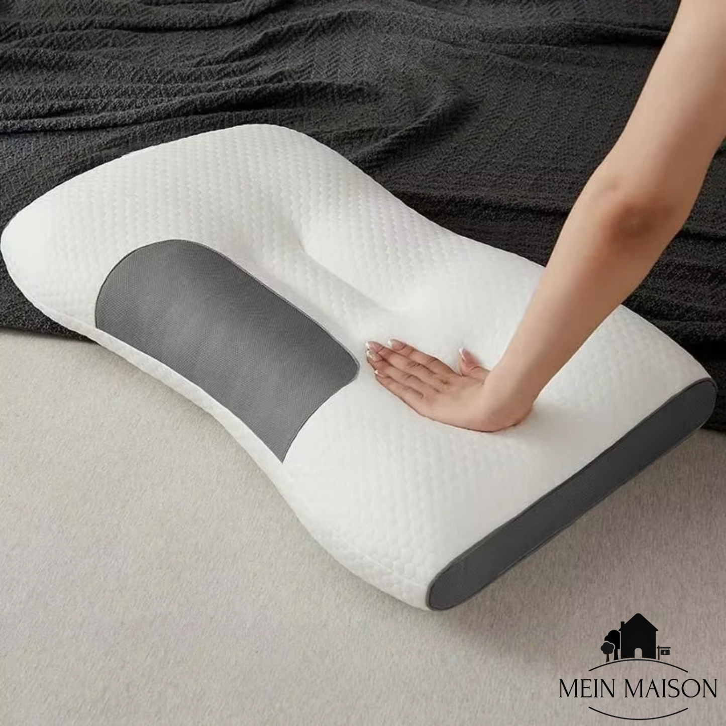 Ergonomisk nakkepude i memory skum – Åndbar konturdesign