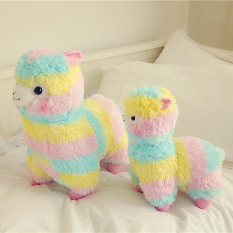 Blød Regenbogen Alpaka Plush Legetøj til Børn og Spædbørn