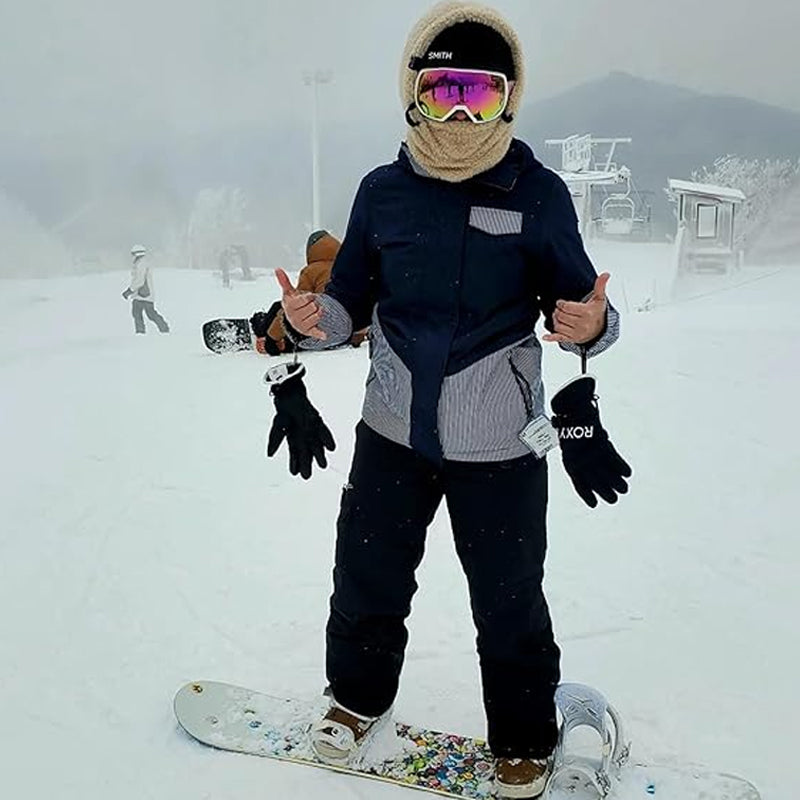 Skidmask med sherpahätta för kallt väder