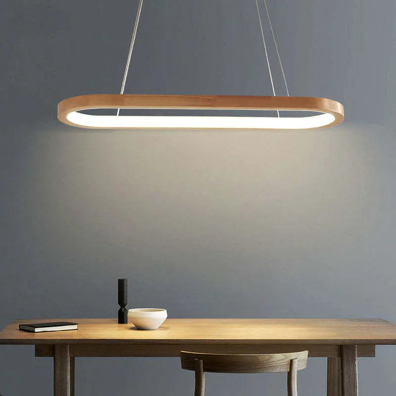 Moderne LED Loftlampe i Træ – Elegant og Energibesparende