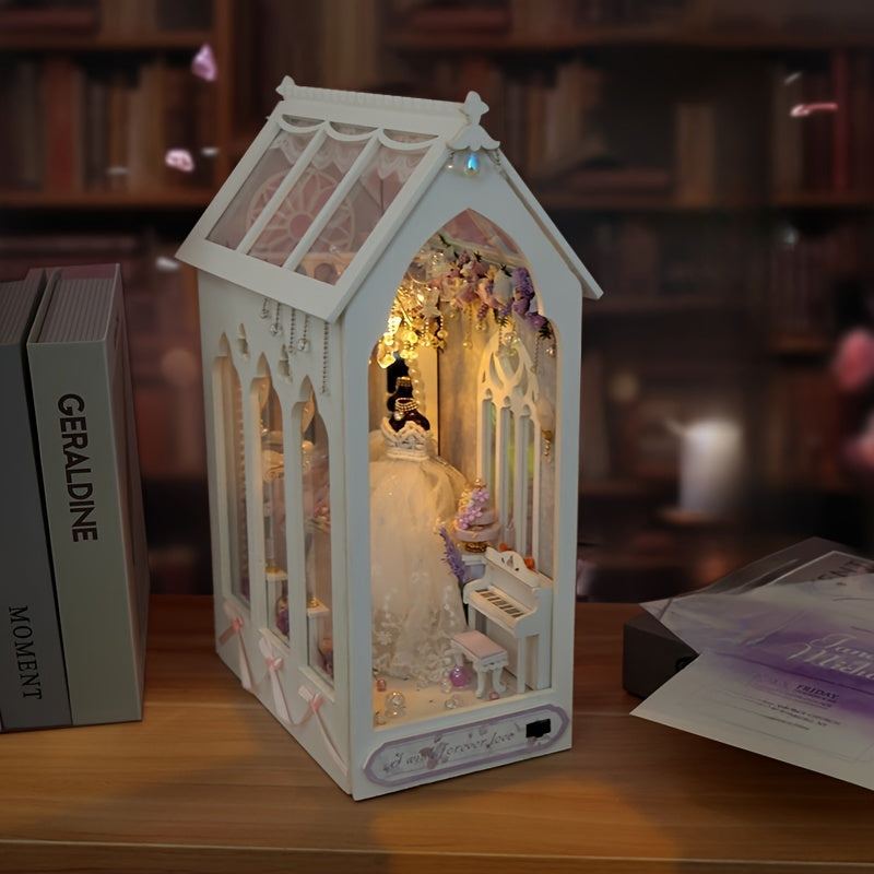 Miniatyrbrudestue – DIY 3D byggesæt med belysning og møbler