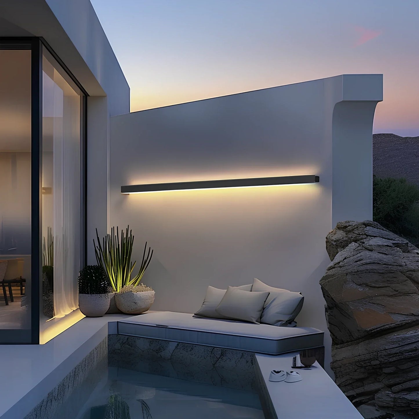Elegant utomhusvägglampa i aluminium - Modernt LED-ljus