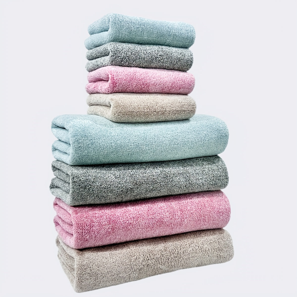 Set med 8 Lyxiga Mikrofiberhanddukar – Snabbtorkande och Absorberande