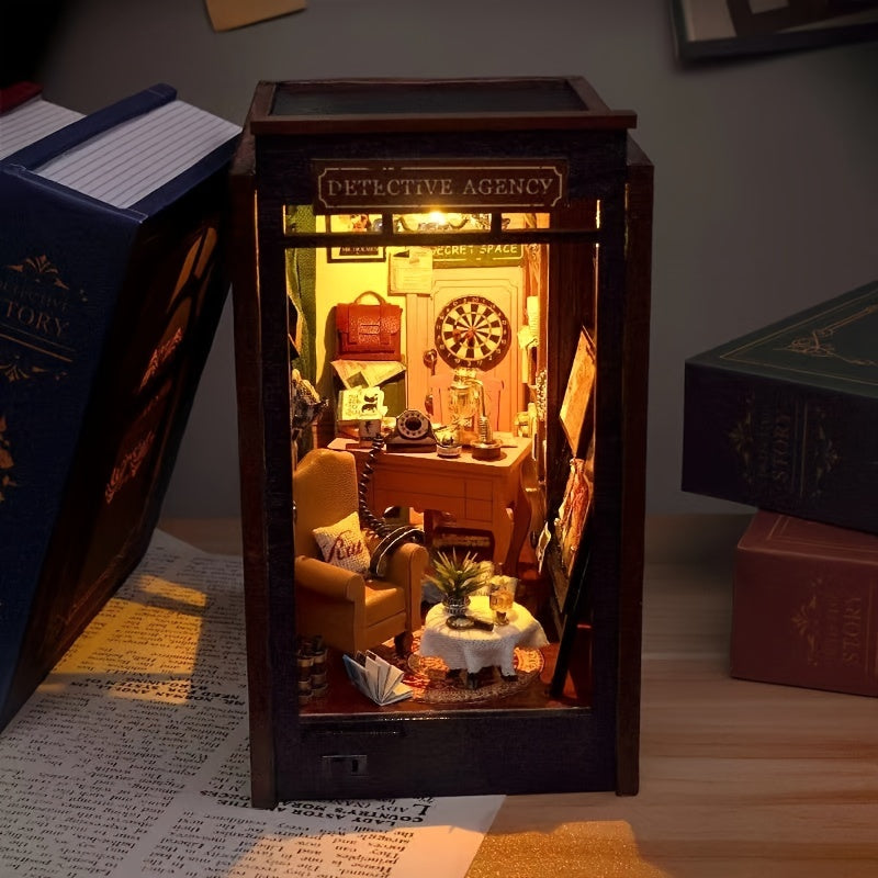 Miniatyrdetektivkontor – 3D-pusselset med belysning för kreativ hobby