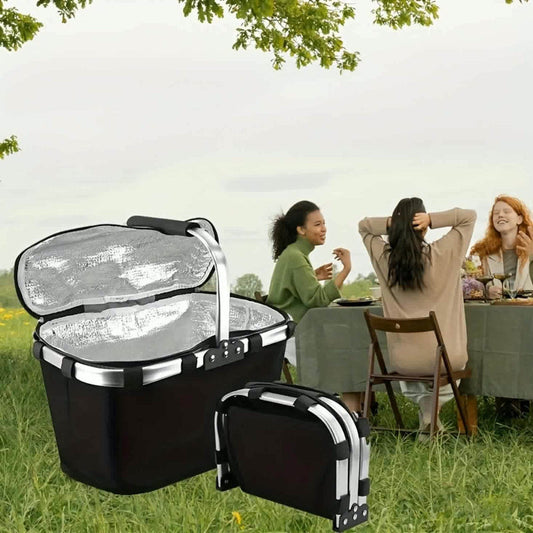 Isoleret sammenklappelig picnictaske – rummelig og holdbar til sommerudflugter