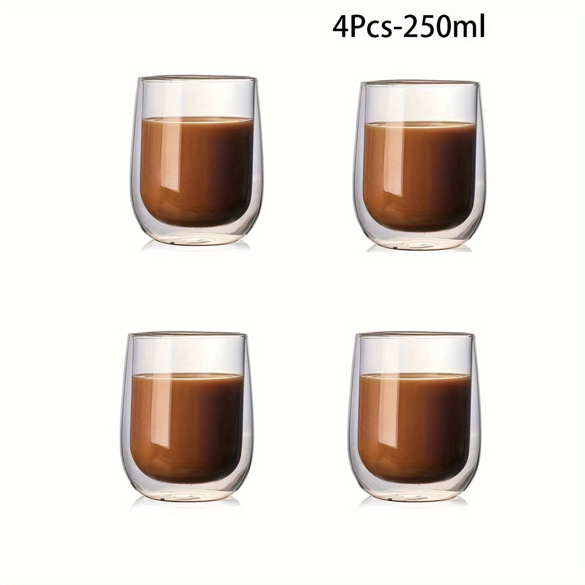 Set med 4 Isolerade Glas – 350 ml för Varma och Kalla Drycker