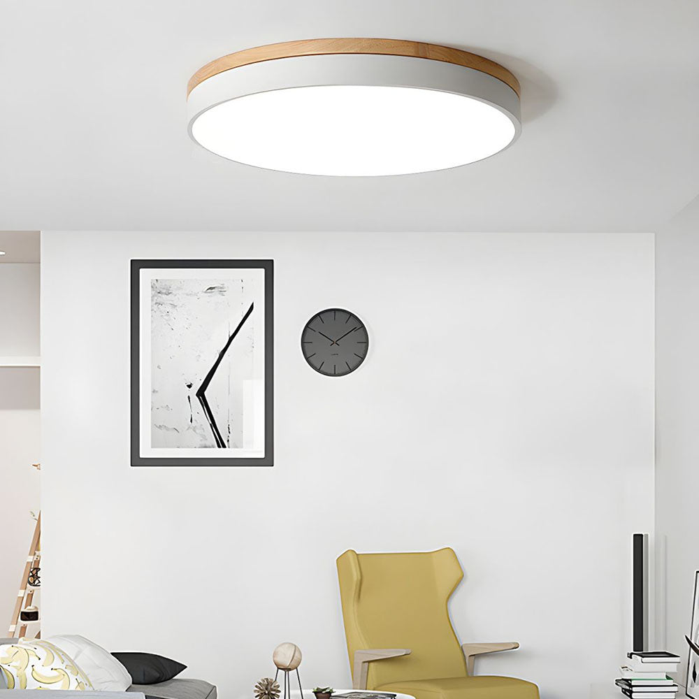 Moderne Loftlampe i Træ med Energibesparende LED